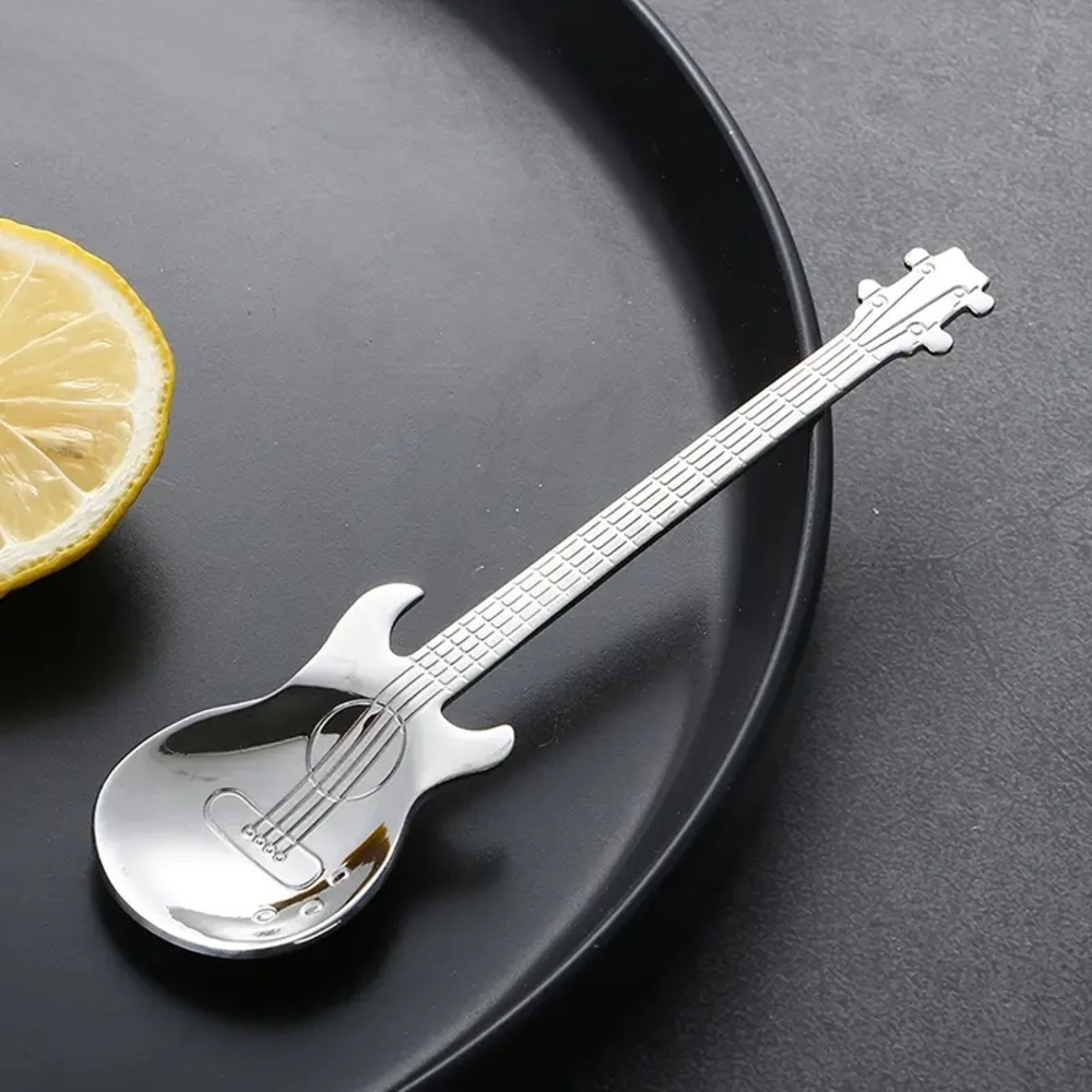 🎸Guitar Unique Gift Stainless Steel Silver Spoon!